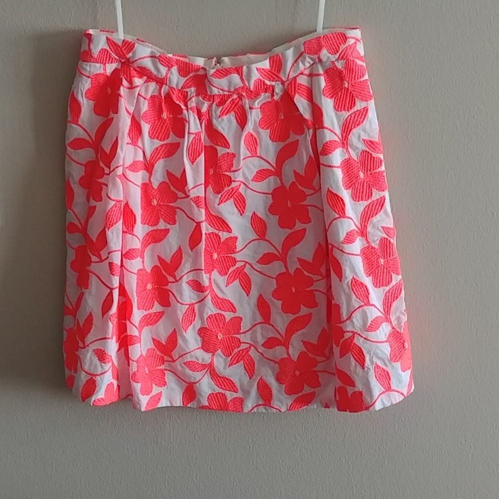 White florecent pink j. Crew skirt